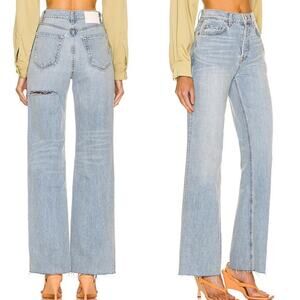 GRLFRND Brooklyn Jeans Size 27 NWT High Rise Straight Crystal Cove Cotton Blend